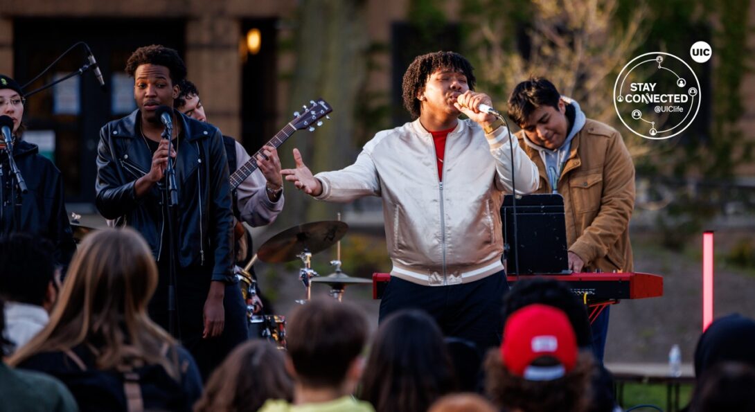 Crowd enjoys a musical performance at Battle of the Bands 2024 at UIC
